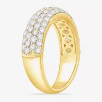 Micro Pave 5.5MM 1 1/2 CT. T.W. Natural White Diamond 10K Gold Anniversary Wedding Band