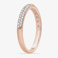 Micro Pave 2MM 1/4 CT. T.W. Natural White Diamond 10K Rose Gold Anniversary Wedding Band