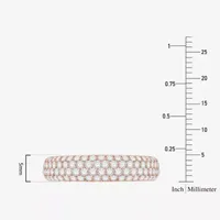 Micro Pave 4MM 1 CT. T.W. Natural White Diamond 10K Rose Gold Anniversary Wedding Band