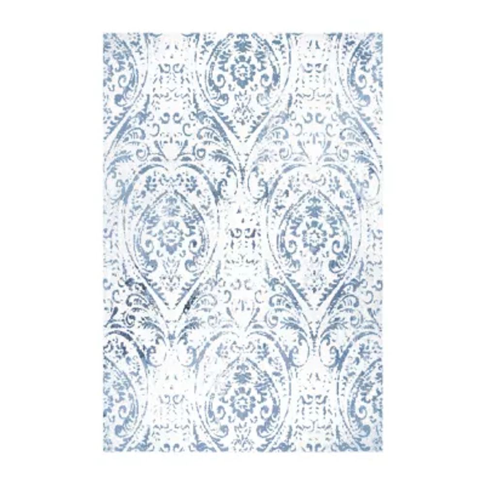 Nicole Miller Patio Sofia Juniper Damask Loomed Rectangular Outdoor Area Rug