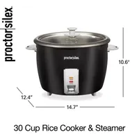 Proctor Silex 30 Cup Rice Cooker and Food Steamer