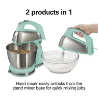 Hamilton Beach Classic Hand Stand Mixer with 4 Qt Stainless Steel Bowl