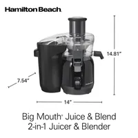 Hamilton Beach Big Mouth® Juice & Blend 2-in-1 Juicer and Blender