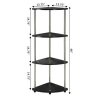 Designs2go No Tools 4-Shelf Corner Unit Bookshelf