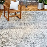 Nicole Miller Patio Sofia Fleur Medallion Loomed Rectangular Outdoor Area Rug