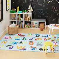 Eric Carle Elementary Alphabet Print Loomed Rectangular Indoor Accent Rug