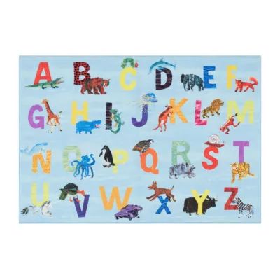 Eric Carle Elementary Alphabet Print Loomed Rectangular Indoor Accent Rug