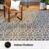 Nicole Miller Patio Country Danica Ikat Loomed Rectangular Outdoor Area Rug