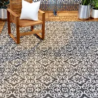 Nicole Miller Patio Country Danica Ikat Loomed Rectangular Outdoor Area Rug