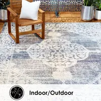 Nicole Miller Patio Sofia Magnolia Medallion Loomed Rectangular Outdoor Area Rug