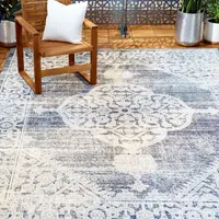 Nicole Miller Patio Sofia Magnolia Medallion Loomed Rectangular Indoor Outdoor Area Rug