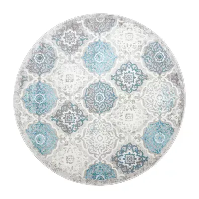 Home Dynamix Boho Andorra Ikat Loomed Indoor Round Area Rug