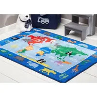 Eric Carle Elementary World Map Print Loomed Rectangular Indoor Accent Rug