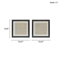 Madison Park Parquet Printed Linen Framed 2-pc. Wall Art Sets