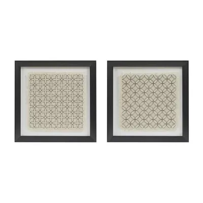 Madison Park Parquet Printed Linen Framed 2-pc. Wall Art Sets