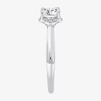 (I / I1) Womens 1 1/7 CT. T.W. Lab Grown White Diamond 10K Gold Round Halo Engagement Ring