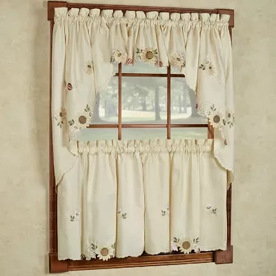 Sweet Home Collection Sunflower 5-pc. Rod Pocket Window Tiers