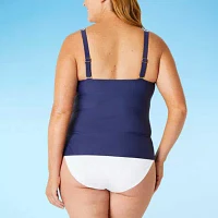 Sonnet Shores Striped Tankini Swimsuit Top Plus