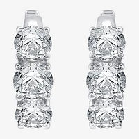 (H-I / Si2-I1) 5 CT. T.W. Lab Grown White Diamond 14K White Gold 18.9mm Hoop Earrings