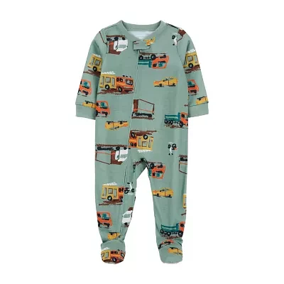 Carter's Toddler Boys Crew Neck Long Sleeve Footed Pajamas