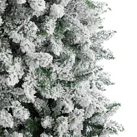 Nearly Natural Slim Faux Flocked Fir Christmas Tree