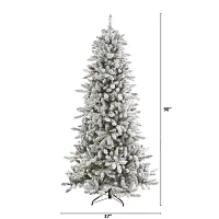 Nearly Natural Livingston Faux Flocked Fir Christmas Tree