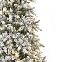 Nearly Natural Faux Pre-Lit Flocked Fir Christmas Tree