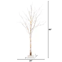 Nearly Natural Faux Pre-Lit Birch Christmas Tree