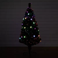 Nearly Natural Fiber Optic Faux 5 Foot Pre-Lit Pine Christmas Tree