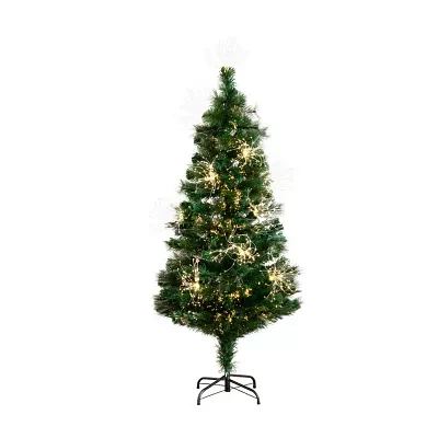 Nearly Natural Fiber Optic Faux 5 Foot Pre-Lit Pine Christmas Tree