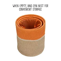 Honey-Can-Do Orange And Natural Paper Straw 3-pc. Round Basket