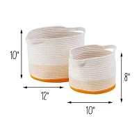 Honey-Can-Do And White Ombre Cotton Rope 2-pc. Round Basket