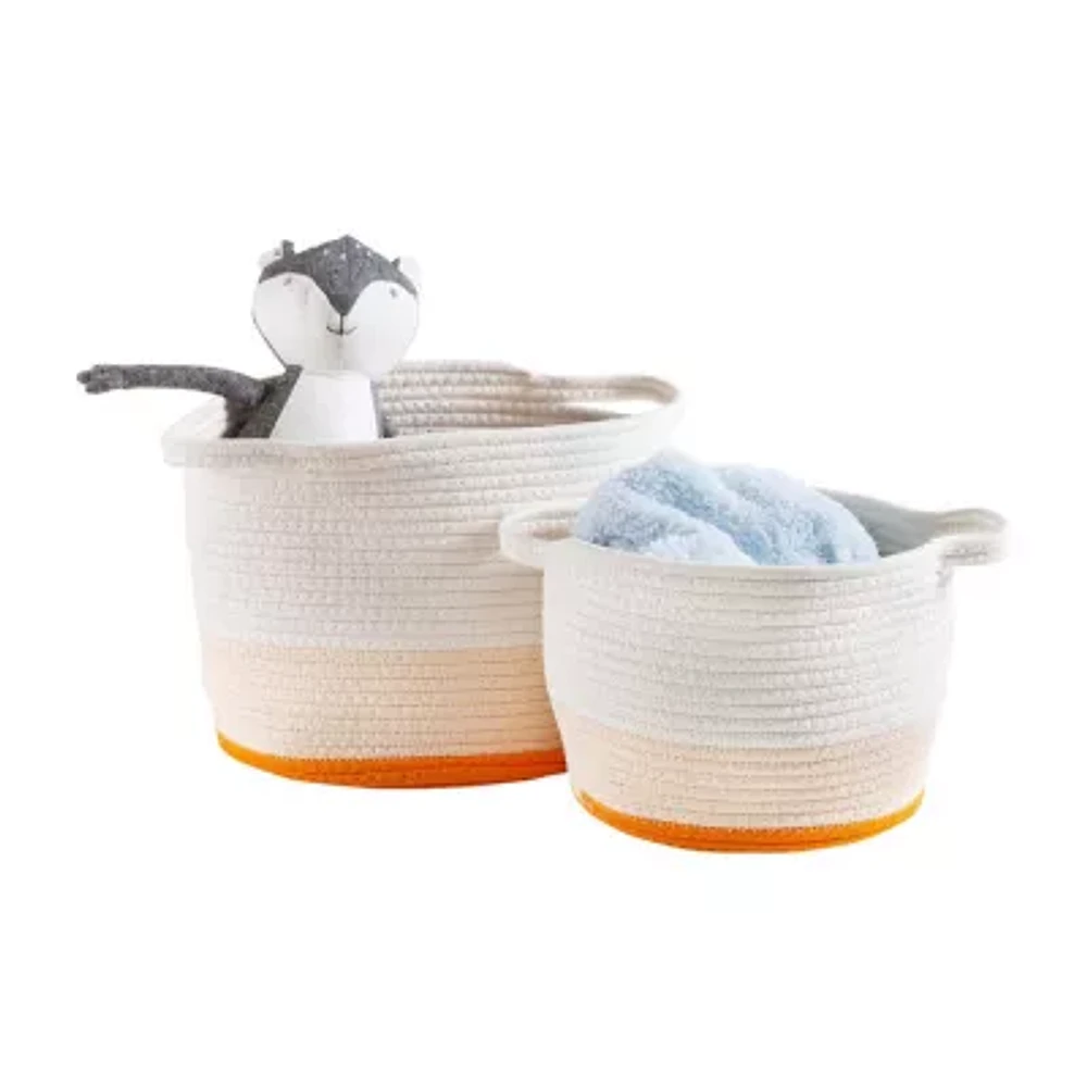 Honey-Can-Do And White Ombre Cotton Rope 2-pc. Round Basket