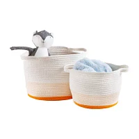 Honey-Can-Do And White Ombre Cotton Rope 2-pc. Round Basket