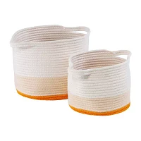 Honey-Can-Do And White Ombre Cotton Rope 2-pc. Round Basket