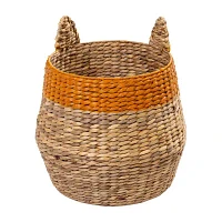 Honey-Can-Do Natural And Orange Fox Shaped Storage 2-pc. Round Basket