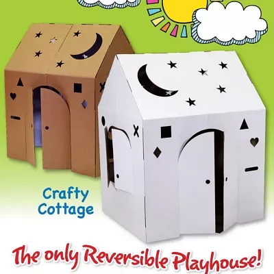 Easy Playhouse Crafty Cottage Cardboard Playhouse Toy Playset