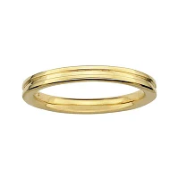 Personally Stackable 18K Yellow Gold Over Sterling Silver Step-Down Ring