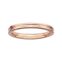 Personally Stackable 14K Rose Gold Over Sterling Silver Step-Down Ring