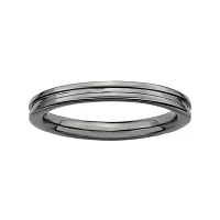 Personally Stackable Black Sterling Silver Step-Down Ring