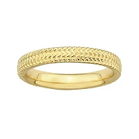 Personally Stackable 18K Yellow Gold Over Sterling Silver Braid Ring