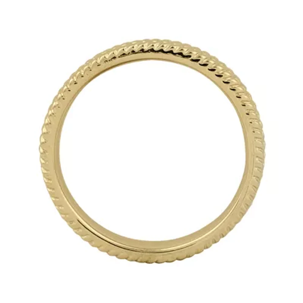 Personally Stackable 18K Yellow Gold Over Sterling Silver Braid Ring