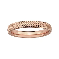 Personally Stackable 14K Rose Gold Over Sterling Silver 3.25mm Braid Ring