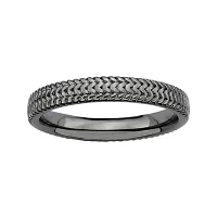 Personally Stackable Black Sterling Silver 3.25mm Braid Ring