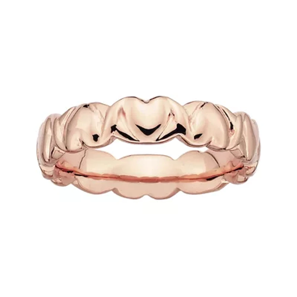 Personally Stackable 18K Rose Gold Over Sterling Silver 4.25mm Heart Ring