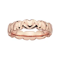 Personally Stackable 18K Rose Gold Over Sterling Silver 4.25mm Heart Ring