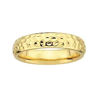 Personally Stackable 18K Yellow Gold Over Sterling Silver Pebbled Ring