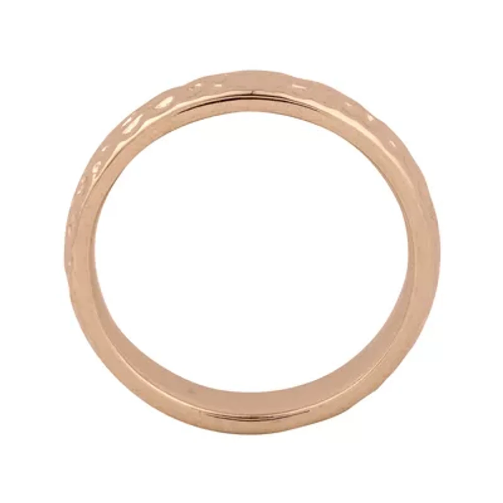 Personally Stackable 18K Rose Gold Over Sterling Silver Pebbled Ring