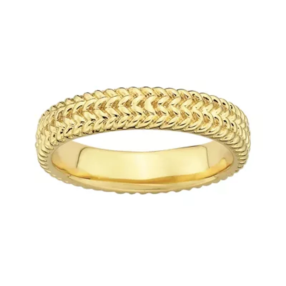 Personally Stackable 18K Yellow Gold Over Sterling Silver Ring