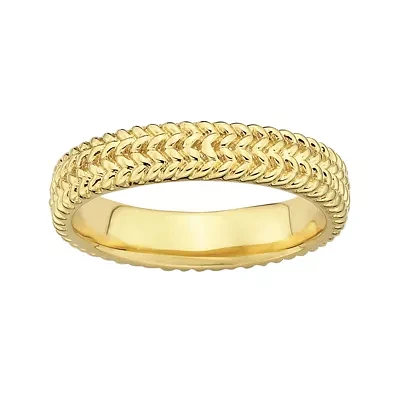 Personally Stackable 18K Yellow Gold Over Sterling Silver Ring